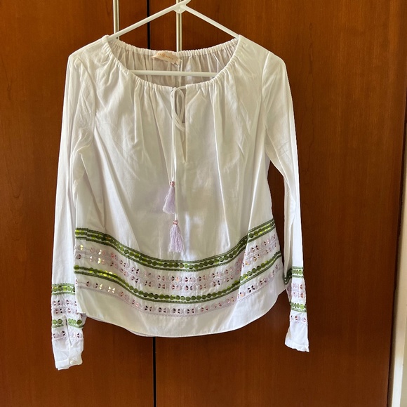 NWT Tory Burch Madeline Embroidered Cotton Top size 2 NWT - Picture 1 of 13